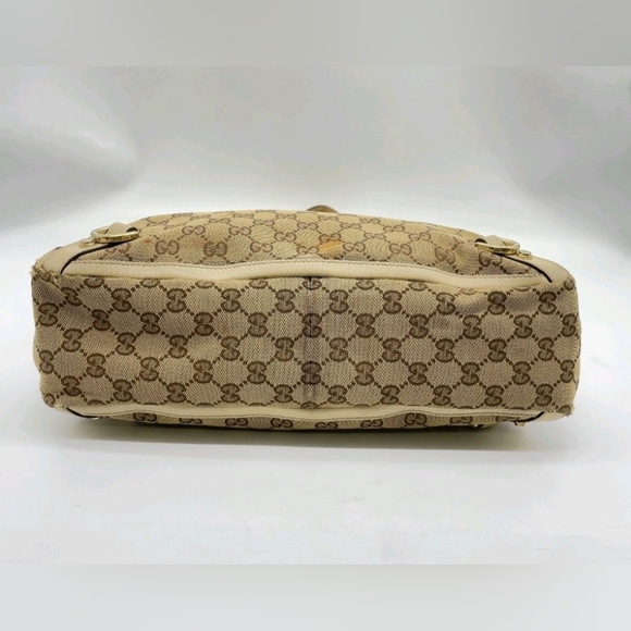 Authentic Gucci GG Canvas Leather Beige/White Tote Bag - Picture 5 of 16